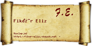 Fikár Eliz névjegykártya