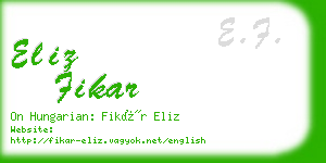 eliz fikar business card